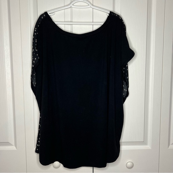Torrid Womens Black Star Print Blouse Cap Sleeves Draped Top Shirt sz 4XL - Picture 9 of 9